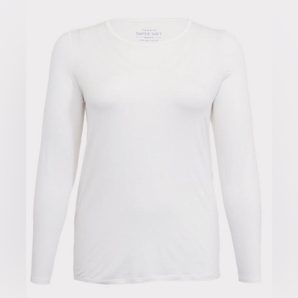 Torrid white Super soft crew neck long sleeve tee. Size 3 - Picture 4 of 10